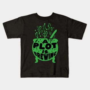 Author Halloween A Plot is Brewing Kids T-Shirt